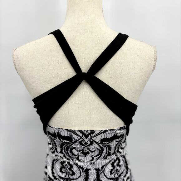 173. Soybu Athletic Dress Size S Racerback Black and White Shelf Bra Damask - Picture 8 of 10